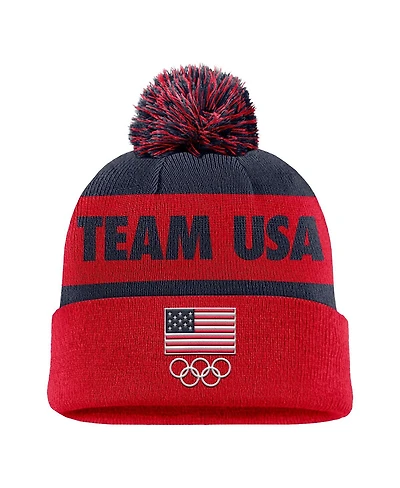 Nike Men's Red Peak Cuffed Pom with Knit Hat
