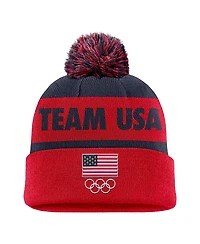 Nike Men's Red Peak Cuffed Pom with Knit Hat