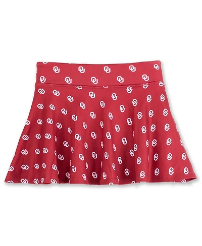 ZooZatz Big Girls Crimson Oklahoma Sooners All-Over Print Tennis Skort