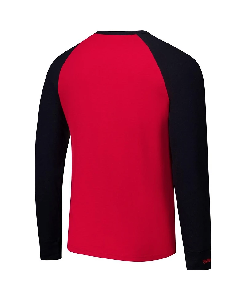 Mitchell & Ness Men's Red/Black Detroit Red Wings Legendary Slub Raglan Long Sleeve T-Shirt