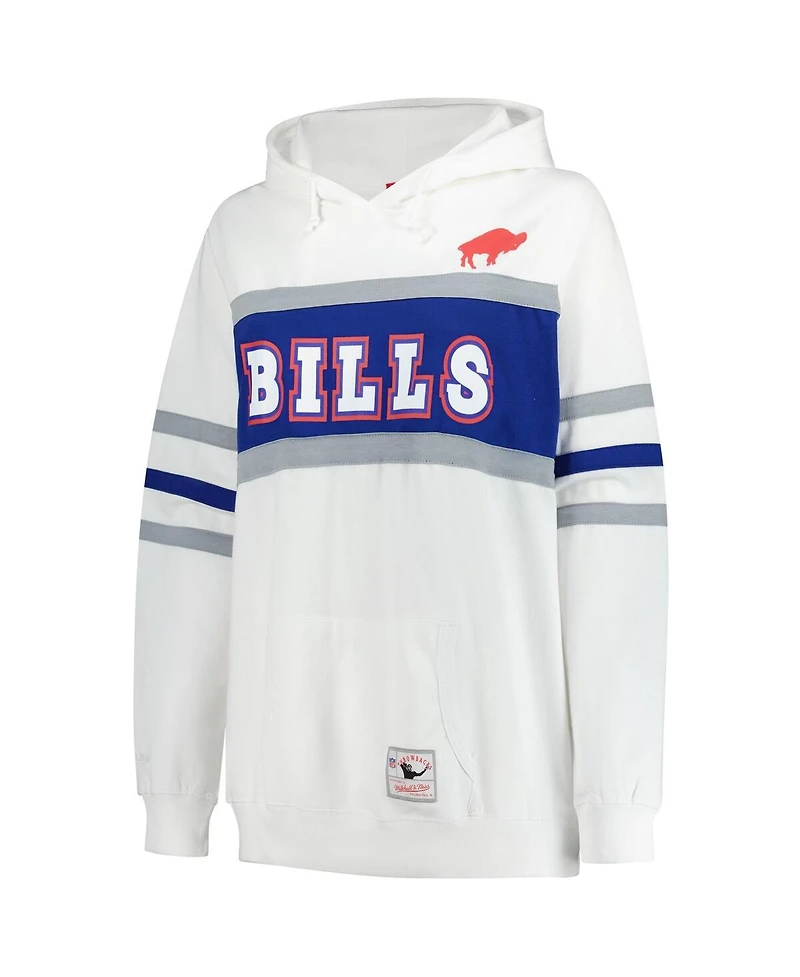 Mitchell & Ness Women's White Buffalo Bills Plus Head Coach Throwback Pullover Hoodie