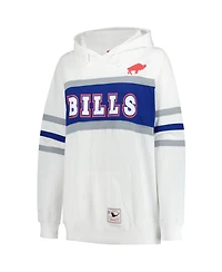 Mitchell & Ness Women's White Buffalo Bills Plus Head Coach Throwback Pullover Hoodie