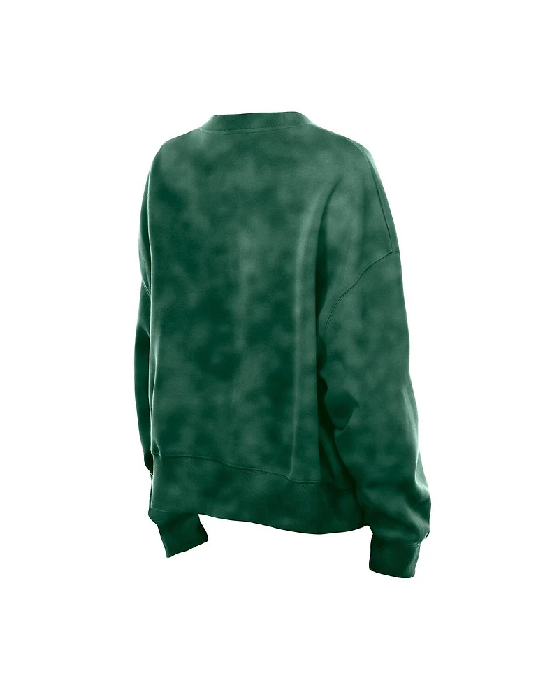 New Era Women's Green Bay Packers Oversized Throwback Mineral Wash Crew Neck Sweatshirt