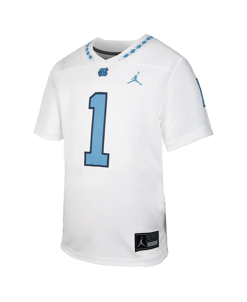 Jordan Big Boys and Girls 1 White North Carolina Tar Heels Untouchable Replica Game Jersey