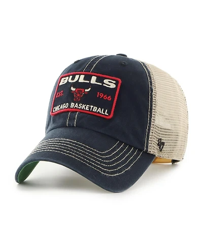 '47 Brand Men's Black/Tan Chicago Bulls Wabash Patch Clean Up Adjustable Hat
