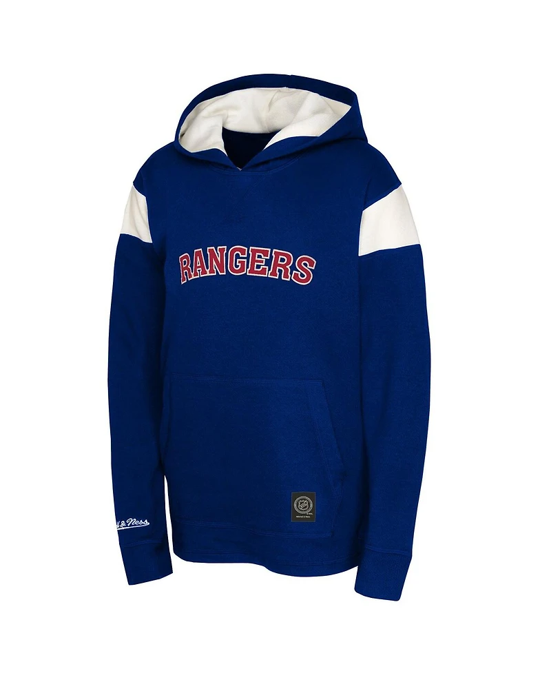 Mitchell & Ness Big Boys and Girls Navy New York Rangers Thermal Lightweight Pullover Hoodie