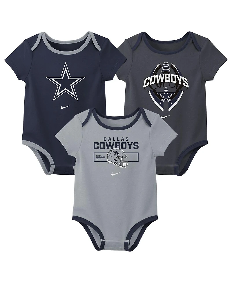 Nike Baby Boys and Girls 3-Piece Dallas Cowboys Bodysuit Set