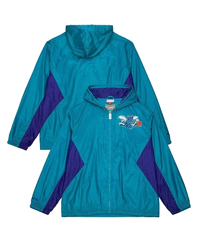 Mitchell & Ness Men's Teal Charlotte Hornets Playmaker Full-Zip Windbreaker Jacket