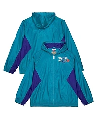 Mitchell & Ness Men's Teal Charlotte Hornets Playmaker Full-Zip Windbreaker Jacket