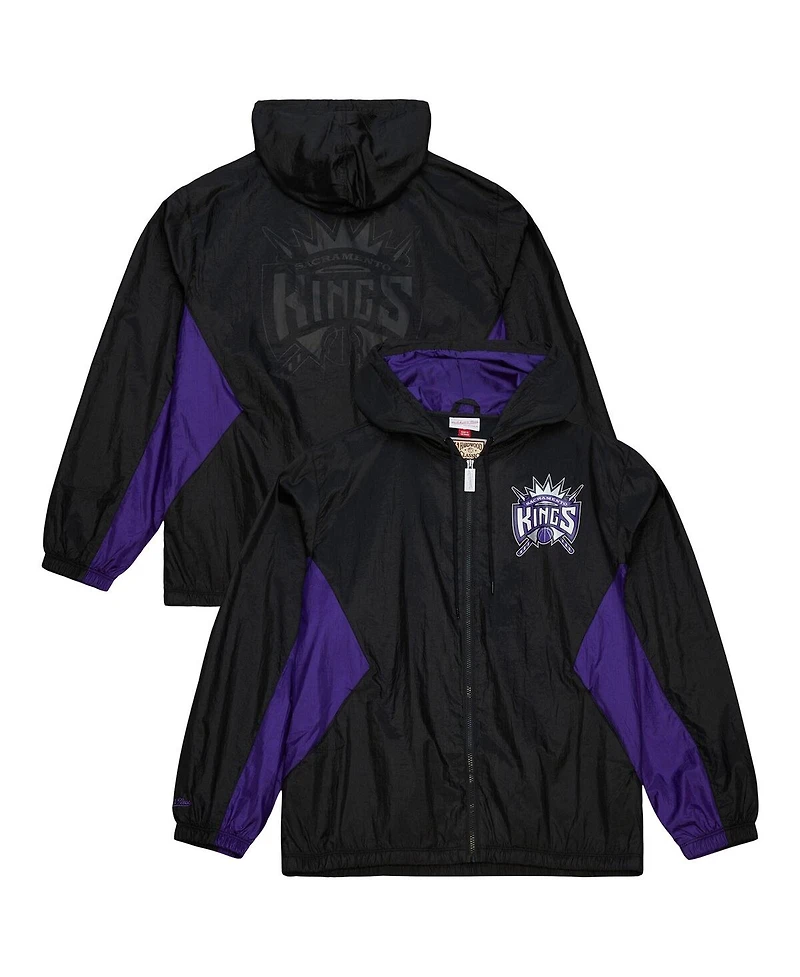 Mitchell & Ness Men's Black Sacramento Kings Playmaker Full-Zip Windbreaker Jacket