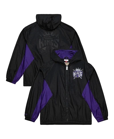 Mitchell & Ness Men's Black Sacramento Kings Playmaker Full-Zip Windbreaker Jacket