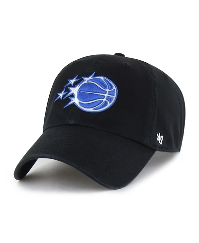 '47 Brand Men's Black Orlando Magic Core Logo Clean Up Adjustable Hat