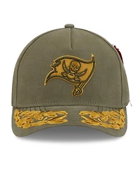 New Era x Alpha Industries Men's Olive Tampa Bay Buccaneers A-Frame 9FORTY Adjustable Hat