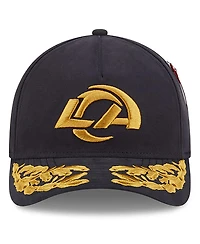 New Era x Alpha Industries Men's Black Los Angeles Rams A-Frame 9FORTY Adjustable Hat