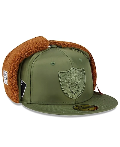 New Era x Alpha Industries Men's Olive Las Vegas Raiders Dog Ears 59FIFTY Fitted Hat