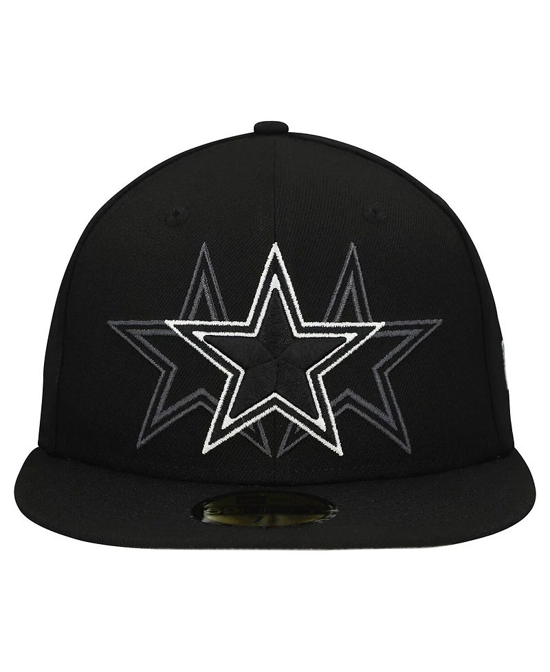 New Era Men's Black Dallas Cowboys Tri-Hit 59FIFTY Fitted Hat
