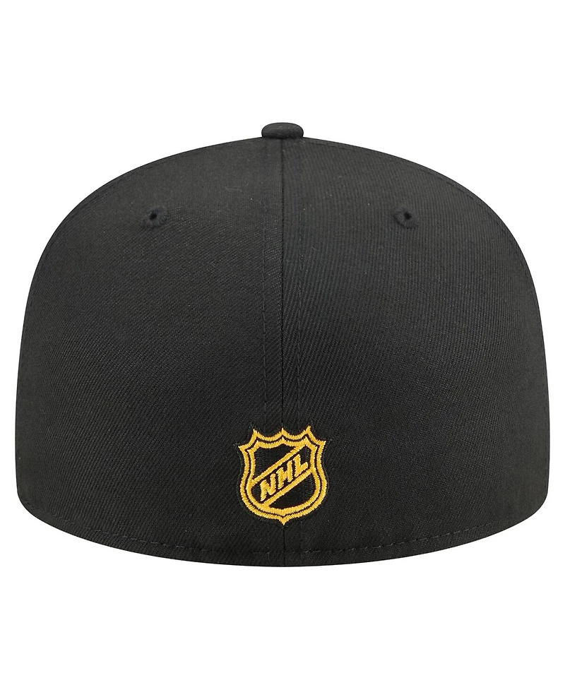 New Era Men's Black Pittsburgh Penguins Oversized Arch 59Fifty Fitted Hat