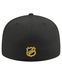 New Era Men's Black Pittsburgh Penguins Oversized Arch 59Fifty Fitted Hat