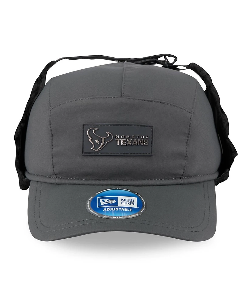 New Era Men's Charcoal Houston Texans 2025 Sideline Cold Weather Runner Dog Ear Adjustable Hat