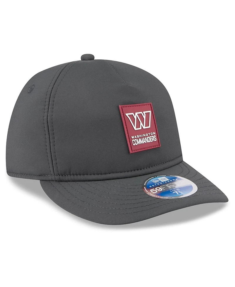 New Era Men's Charcoal Washington Commanders 2025 Sideline Cold Weather Retro Crown 59FIFTY Fitted Hat