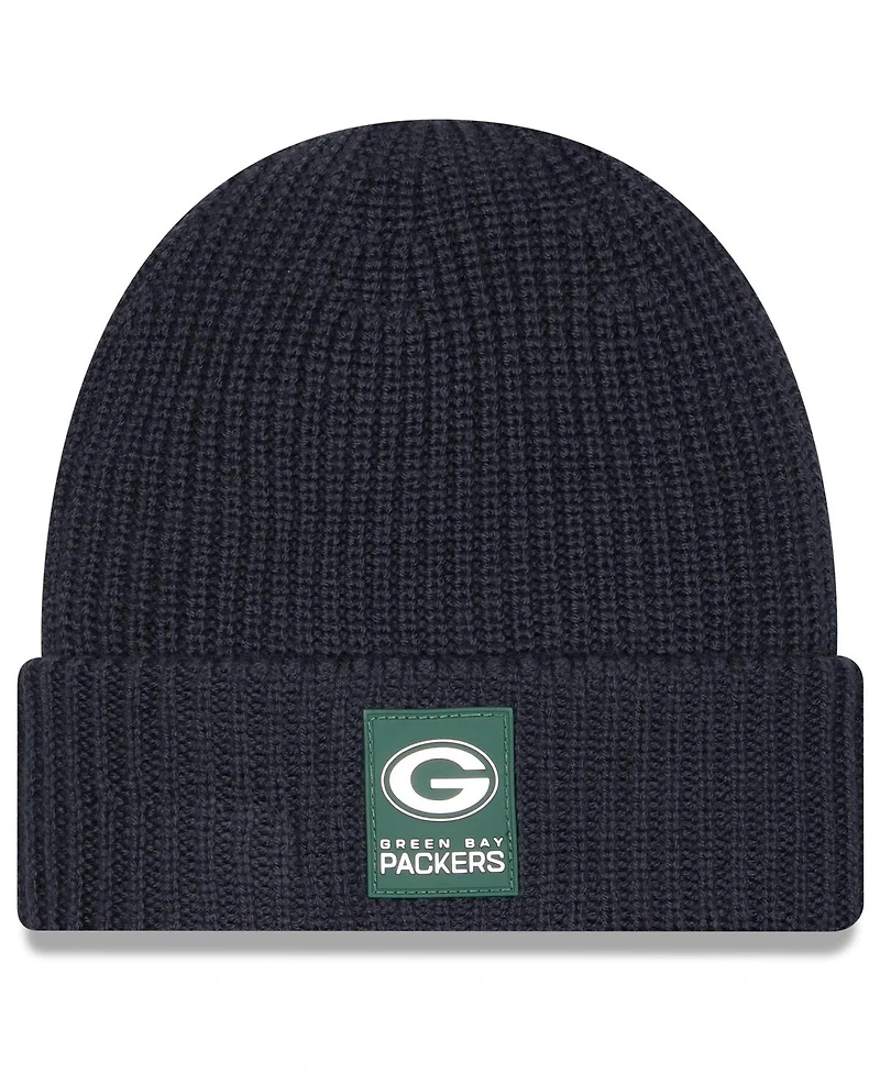 New Era Men's Charcoal Green Bay Packers 2025 Sideline Cold Weather Cuffed Knit Hat