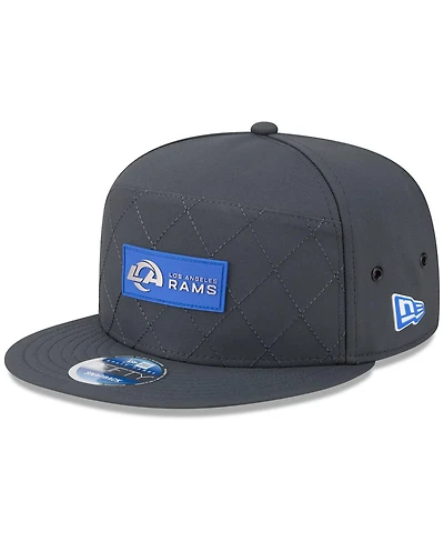 New Era Men's Charcoal Los Angeles Rams 2025 Sideline Cold Weather Split Panel 9FIFTY Snapback Hat
