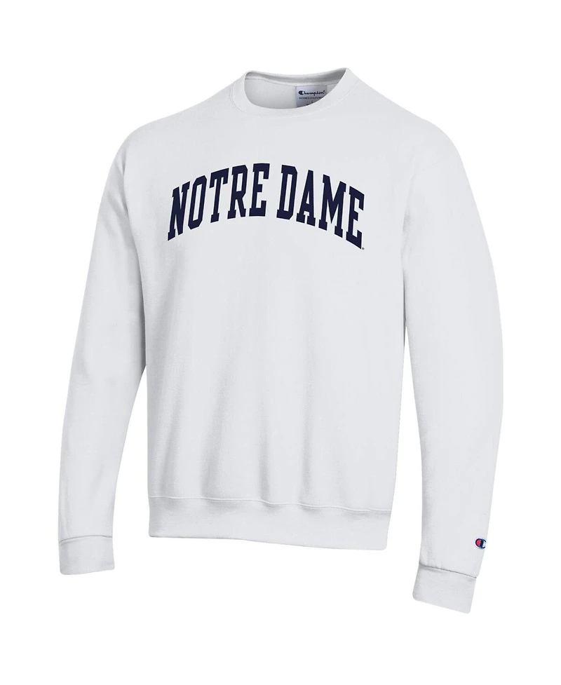 Champion Men's White Notre Dame Fighting Irish Basic Arch Fleece Pullover Sweatshirt