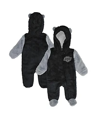 Outerstuff Baby Boys and Girls Newborn Black Los Angeles Kings Stay Napping Fleece Bunting Full-Zip Sleeper