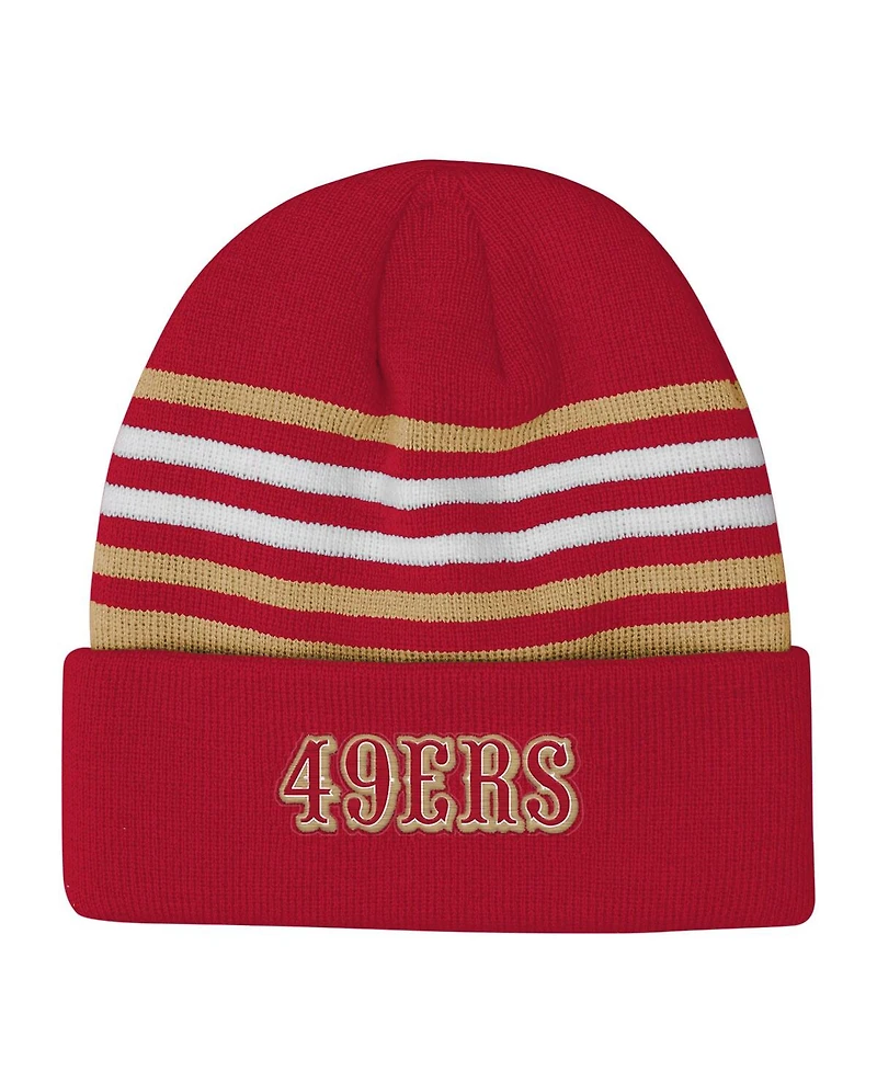 Outerstuff Big Boys and Girls Scarlet San Francisco 49ers Essentials Cuffed Knit Hat