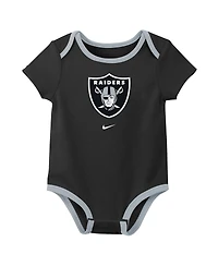 Nike Baby Boys and Girls 3-Piece Las Vegas Raiders Bodysuit Set