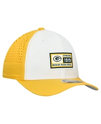 New Era Men's White/Gold Green Bay Packers Established Patch 9SEVENTY Adjustable Hat