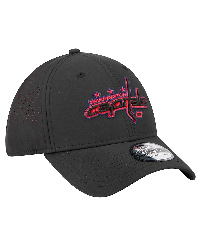 New Era Men's Black Washington Capitals Night 39THIRTY Flex Hat