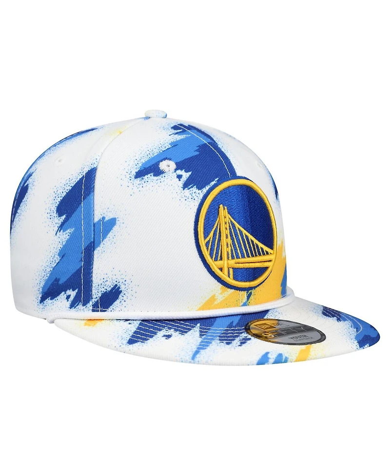 New Era Big Boys and Girls White Golden State Warriors Paint 9FIFTY Snapback Hat