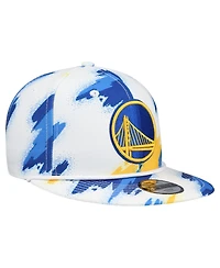 New Era Big Boys and Girls White Golden State Warriors Paint 9FIFTY Snapback Hat
