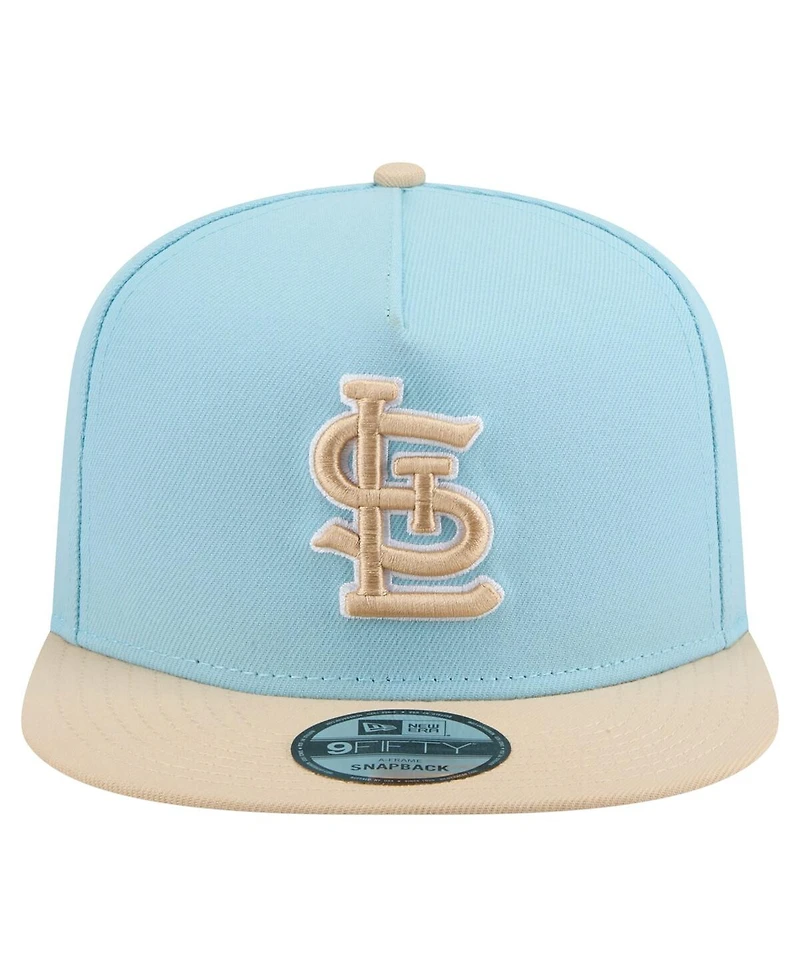 New Era Men's Light Blue/Light Beige St. Louis Cardinals Color Pack A-Frame 9FIFTY Snapback Hat