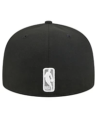 New Era Men's Black Brooklyn Nets Tri-Hit 59Fifty Fitted Hat
