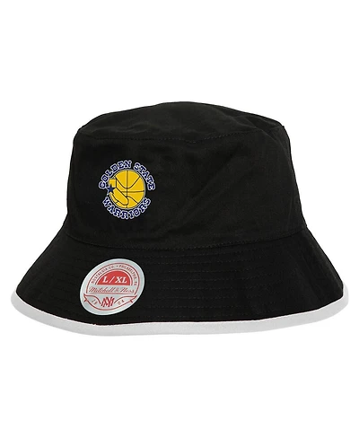 Mitchell & Ness Men's Black/Blue Golden State Warriors Flip It Reversible Bucket Hat