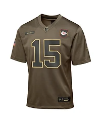 Nike Big Boys and Girls Patrick Mahomes Olive Kansas City Chiefs 2025 Salute to Service Game Jersey