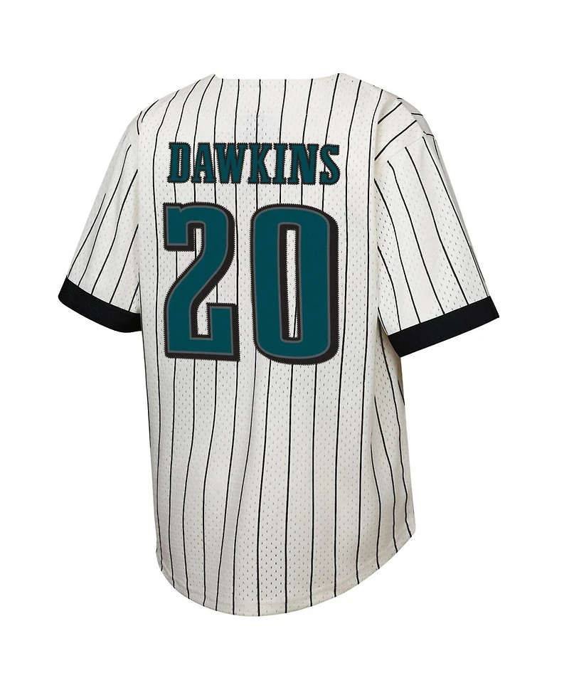 Mitchell & Ness Big Boys and Girls Brian Dawkins Cream Philadelphia Eagles Retired Player Name Number Baseball Jersey
