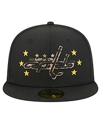 New Era Men's Black Washington Capitals Military Appreciation Digital Camo Stars 59FIFTY Fitted Hat