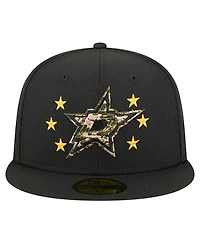 New Era Men's Black Dallas Stars Military Appreciation Digital Camo 59FIFTY Fitted Hat