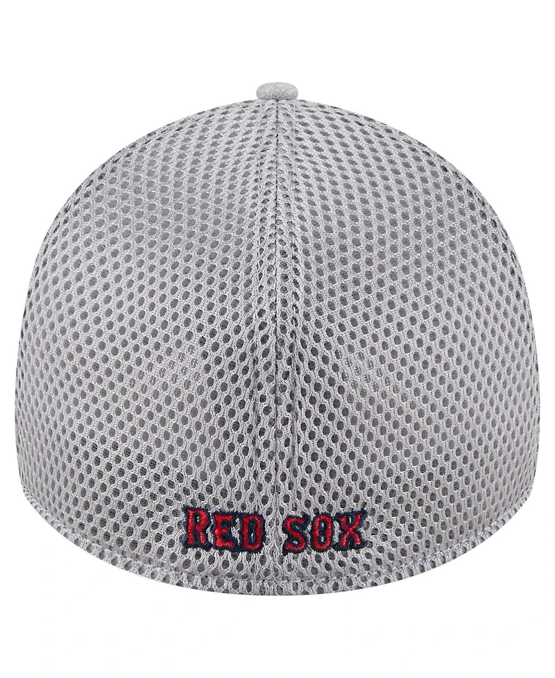 New Era Men's Gray Boston Red Sox Visor Paint Splatter 39THIRTY Flex Hat