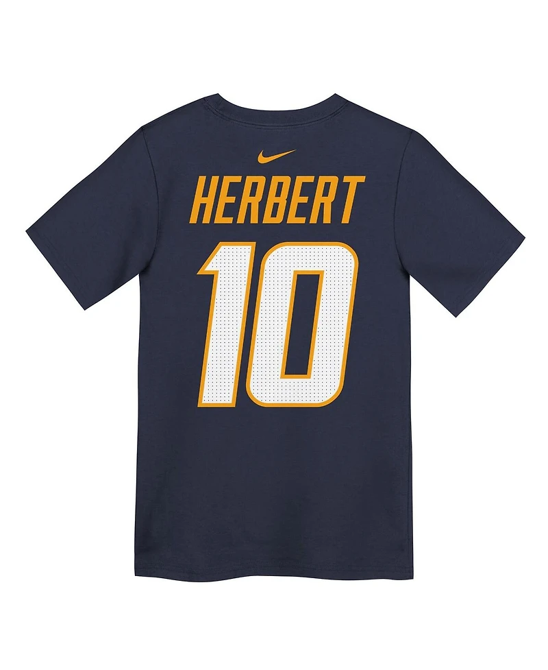 Nike Big Boys and Girls Justin Herbert Navy Los Angeles Chargers Name Number T-Shirt