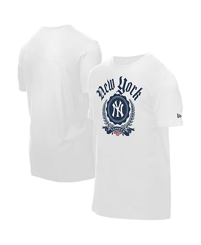 New Era Men's White York Yankees Fleur Domestic T-Shirt