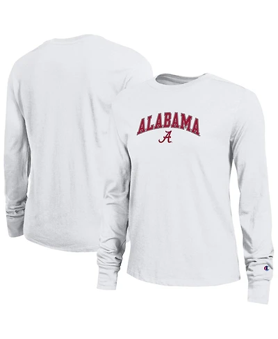 Champion Women's White Alabama Crimson Tide Arch Over Logo Long Sleeve T-Shirt