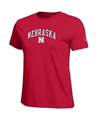 Champion Women's Scarlet Nebraska Huskers Arched Over Logo T-Shirt