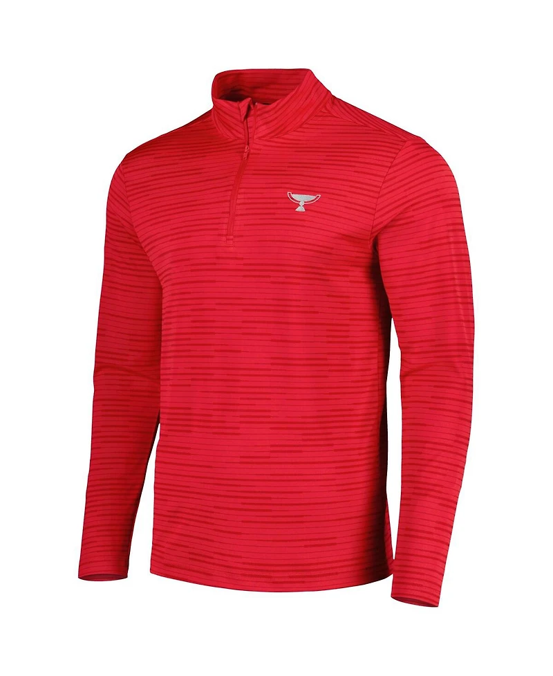 LevelWear Men's Red Tour ship Logo Quarter-Zip Hoodie