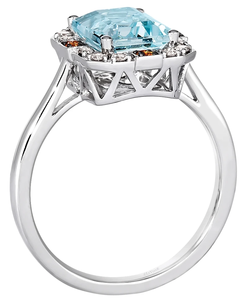 Le Vian Aquamarine (1.60 ct. t.w.), Nude Diamond (.12 ct. t.w.) and Chocolate Diamond Ring (.07 ct. t.w.) in 14K Vanilla Gold