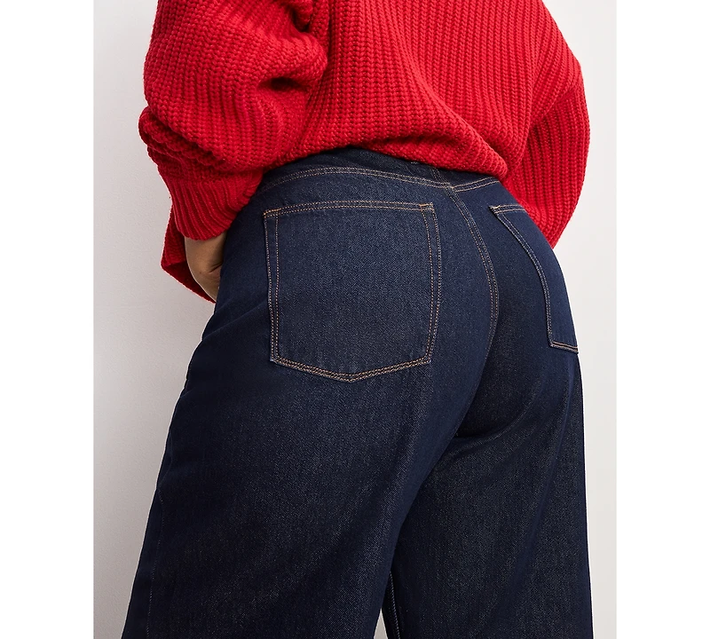 Good American Women's Relaxed Baggy Low-Rise Jeans, Regular and Plus