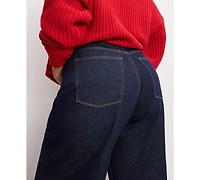 Good American Women's Relaxed Baggy Low-Rise Jeans, Regular and Plus